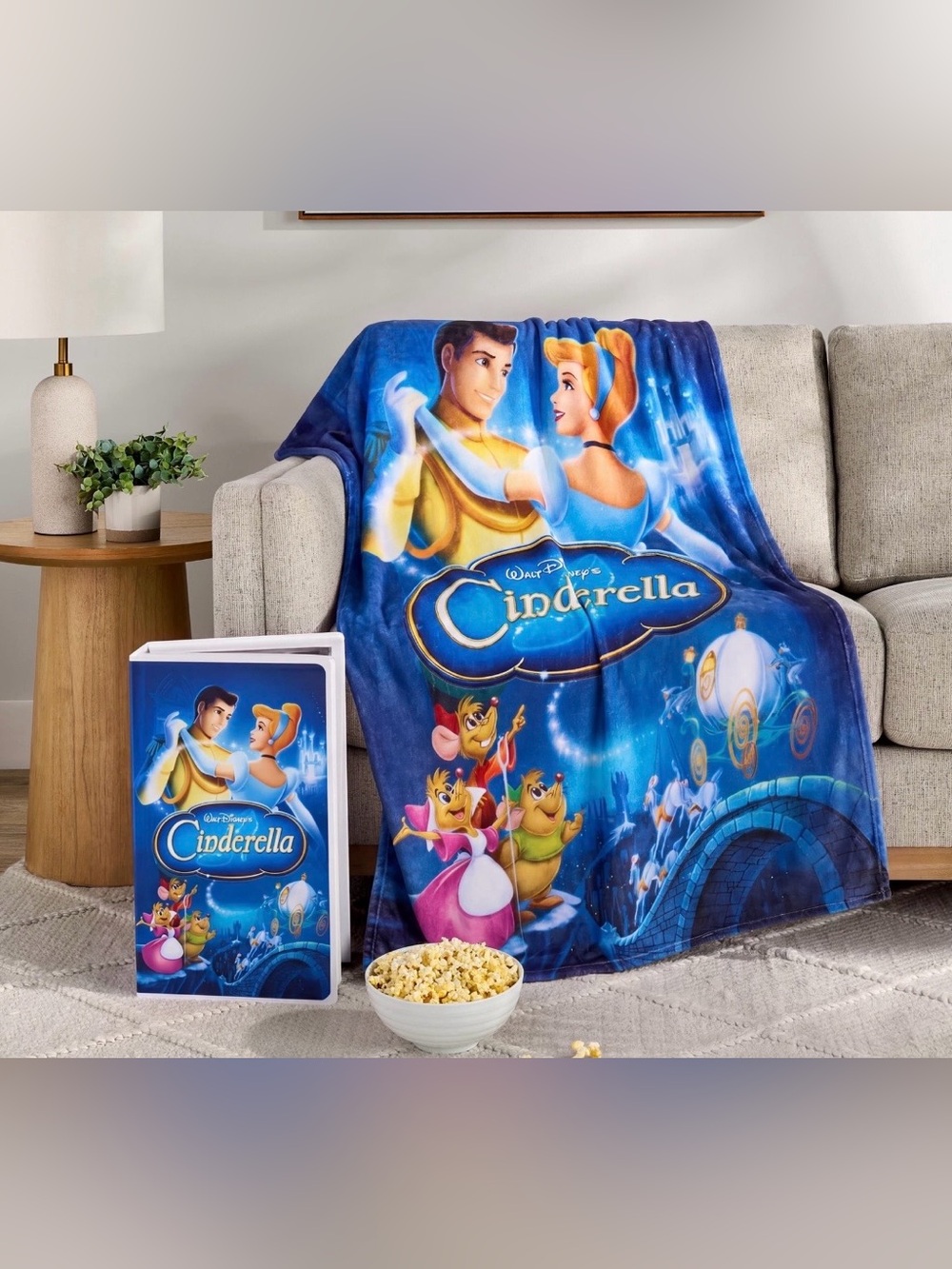Disney Cinderella Classic VHS Boxed Silk Touch Throw, 50”x70”